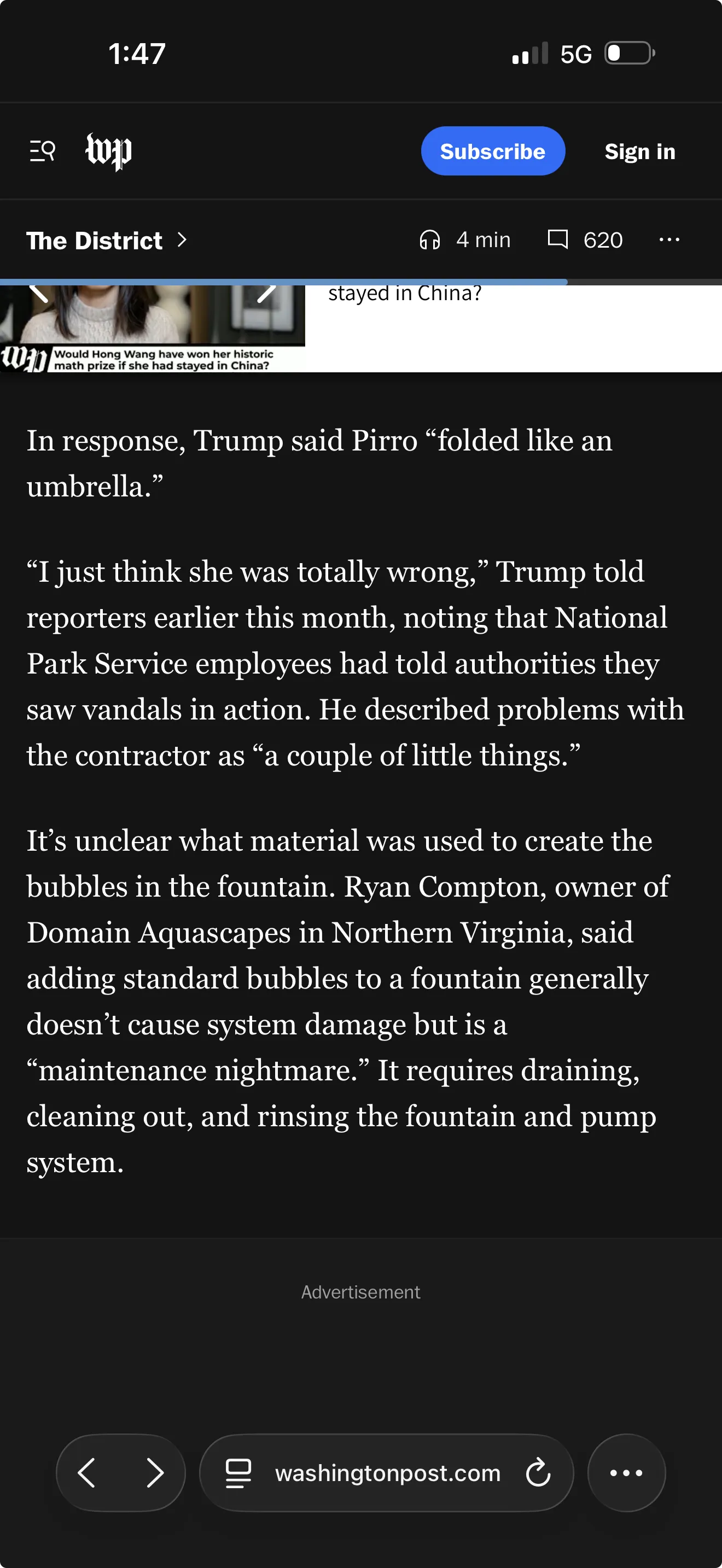 Project Domain Aquascapes Featured in Washington Post on Fountain Vandalism image