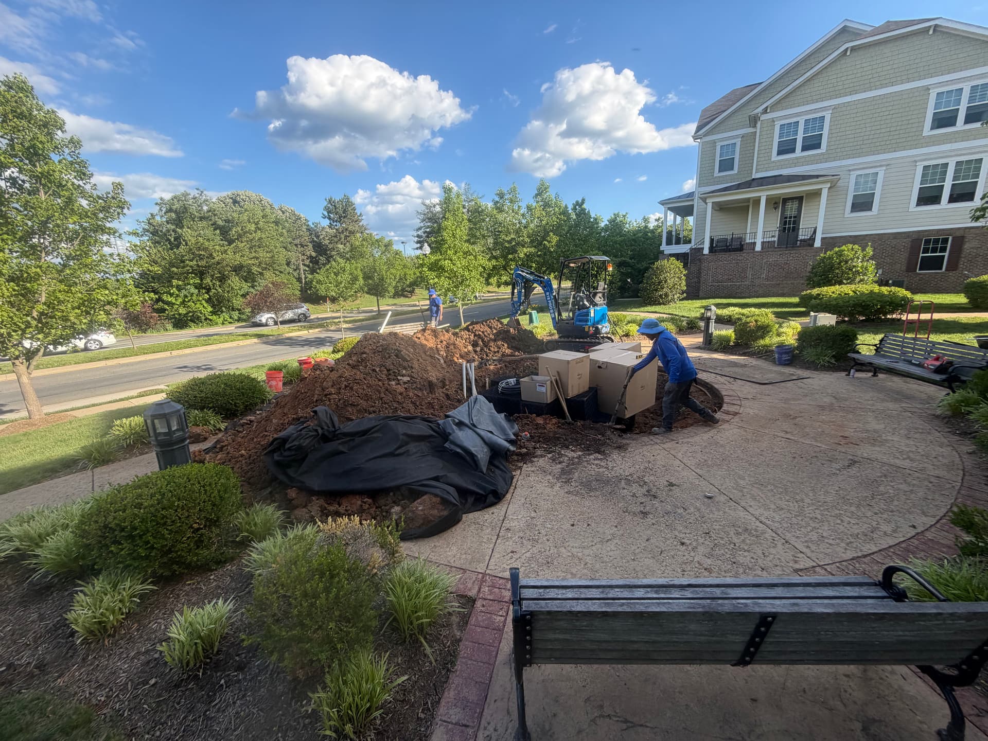 Gallery photos for Fountain Install in Progress - Supplies Staged and Excavation Complete: Image #2