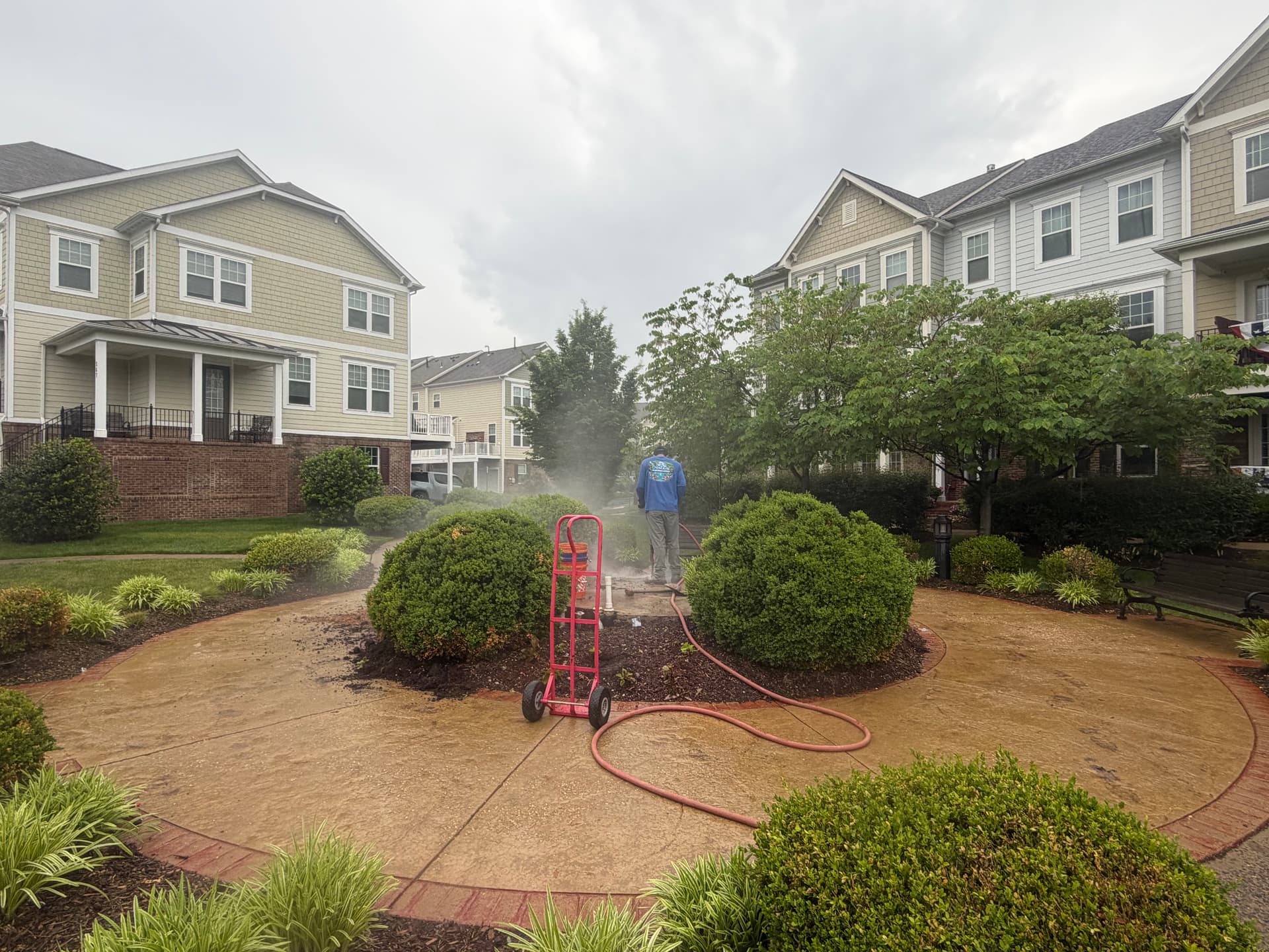 Gallery photos for Tearing Out Old Concrete to Make Way for a Slate Urn Fountain: Image #1