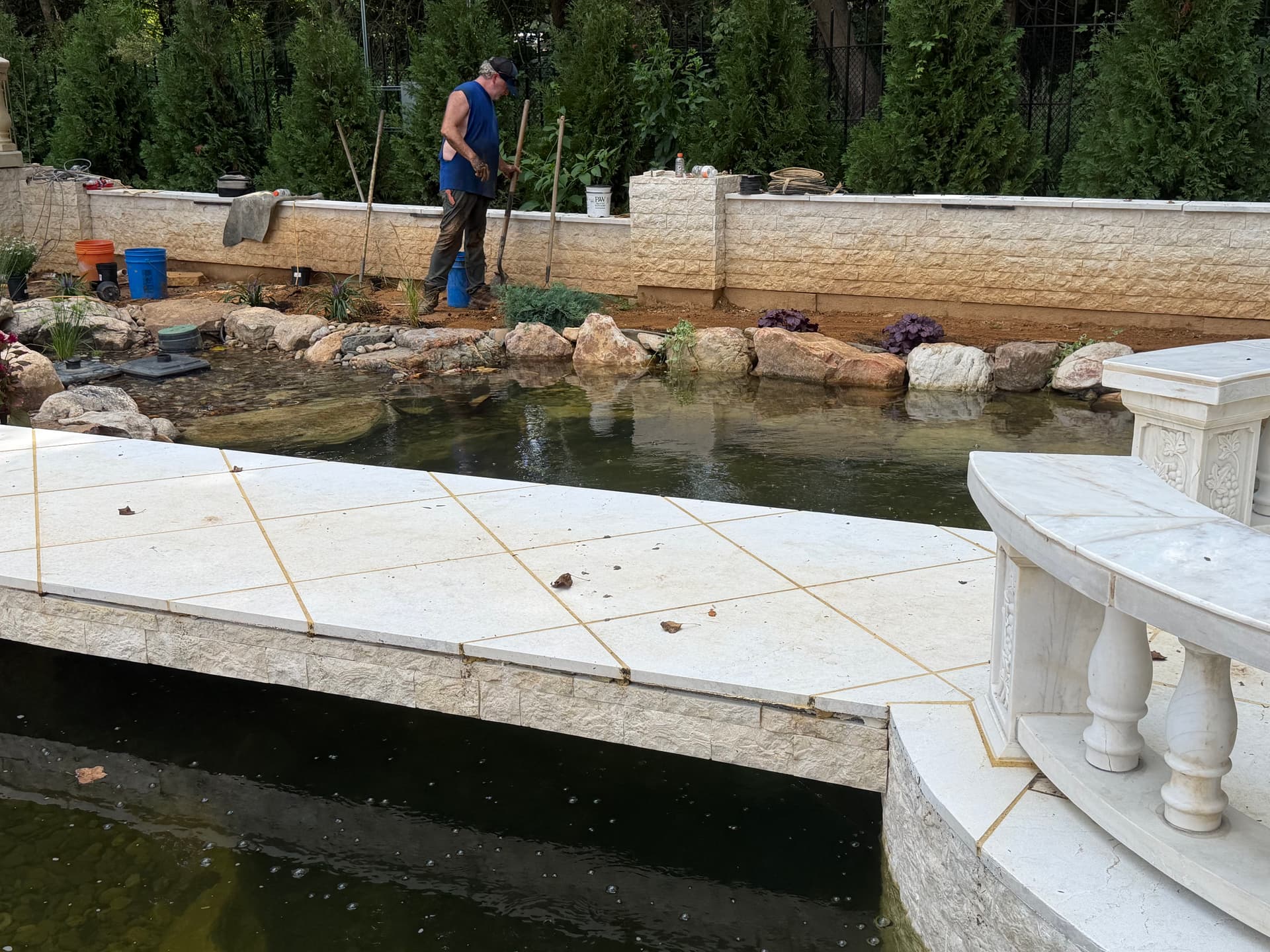 Gallery photos for Potomac Pond Construction Taking Shape with Waterfalls and Plantings: Image #4