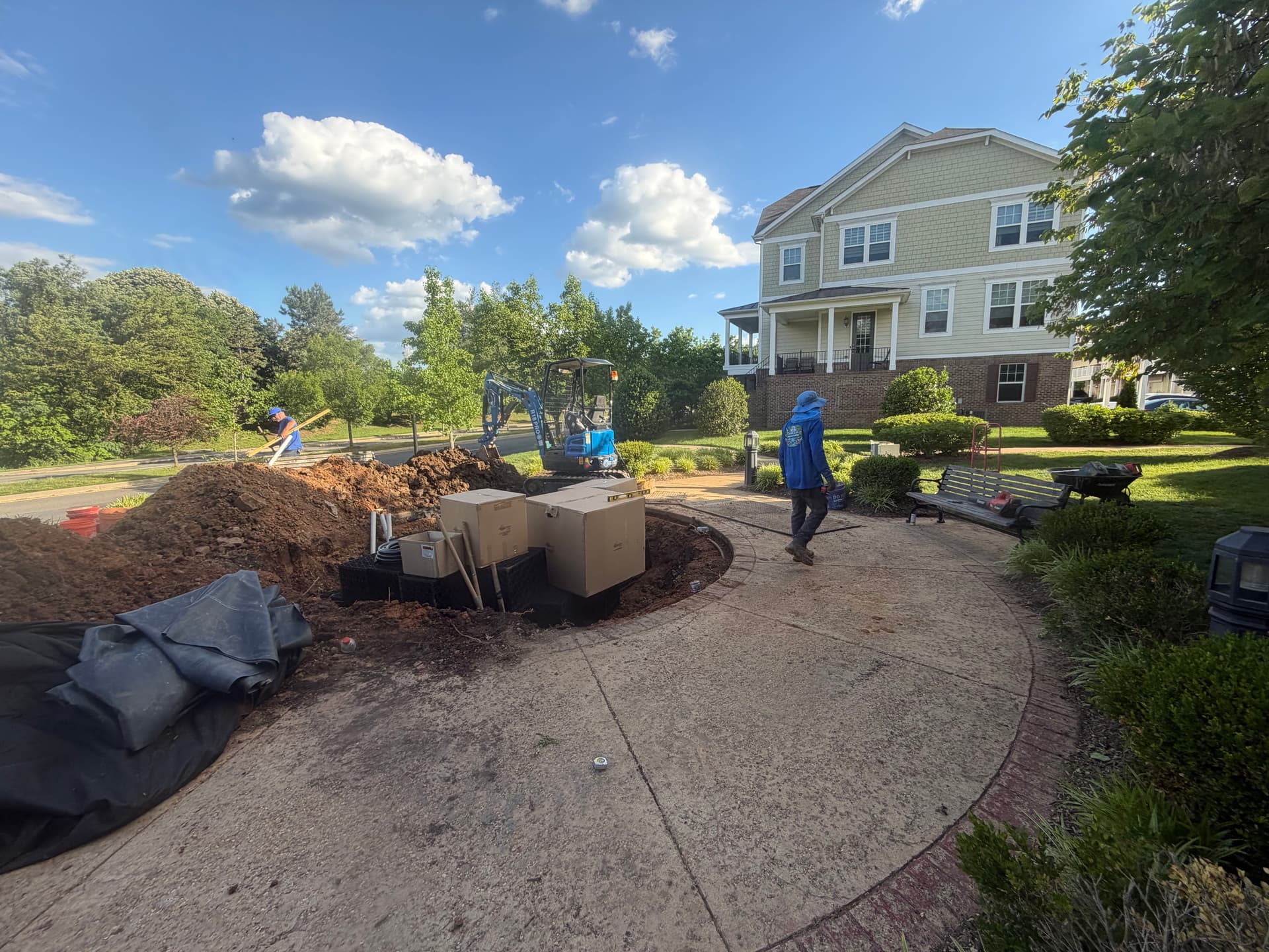 Gallery photos for Fountain Install in Progress - Supplies Staged and Excavation Complete: Image #1