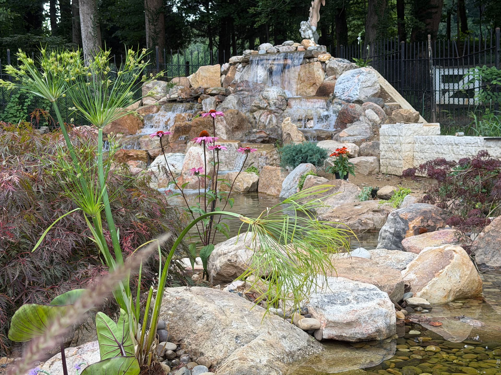 Potomac Pond Construction Taking Shape with Waterfalls and Plantings image