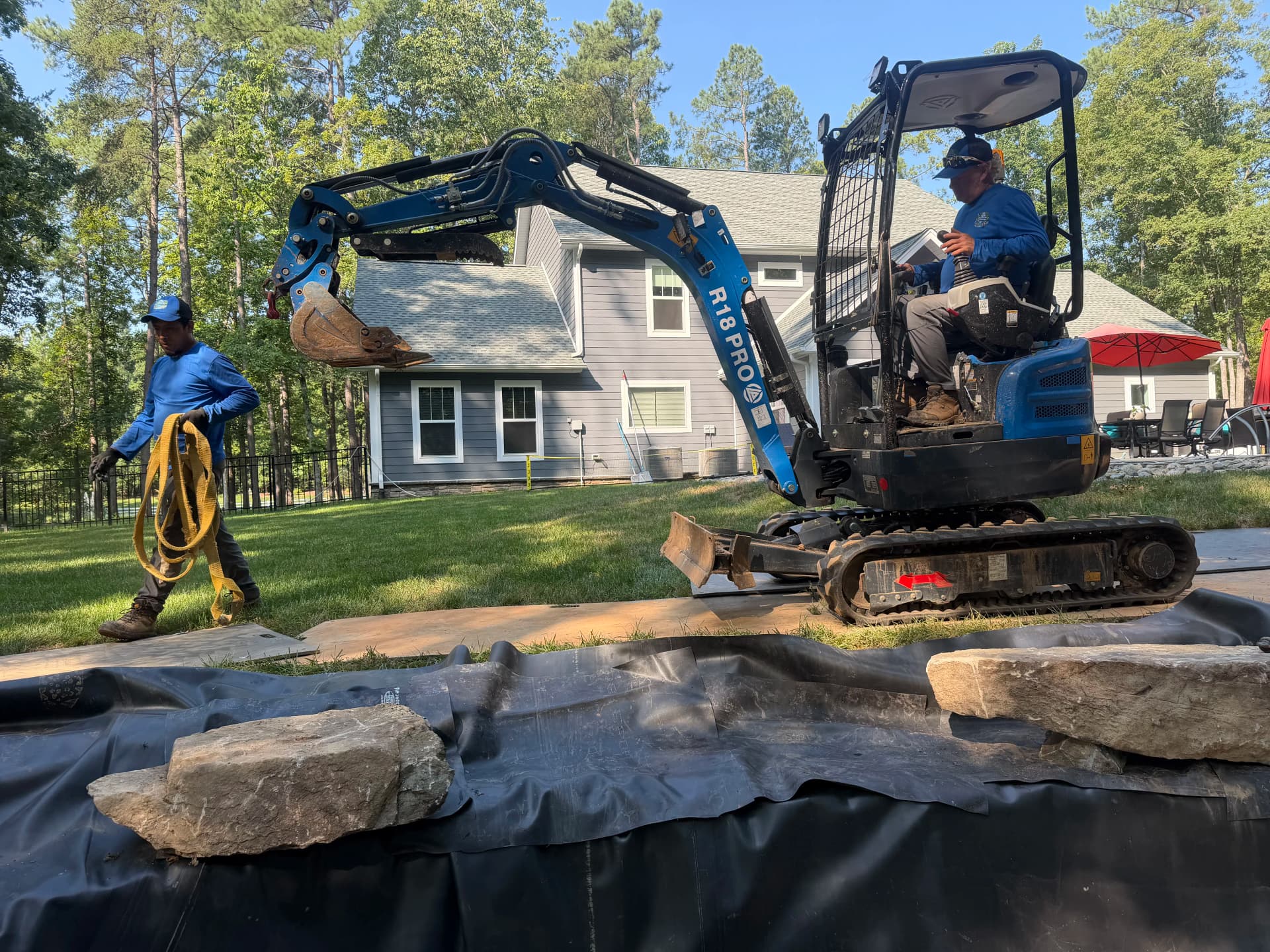 Gallery photos for Backyard Pond Build Taking Shape in Fredericksburg: Image #1