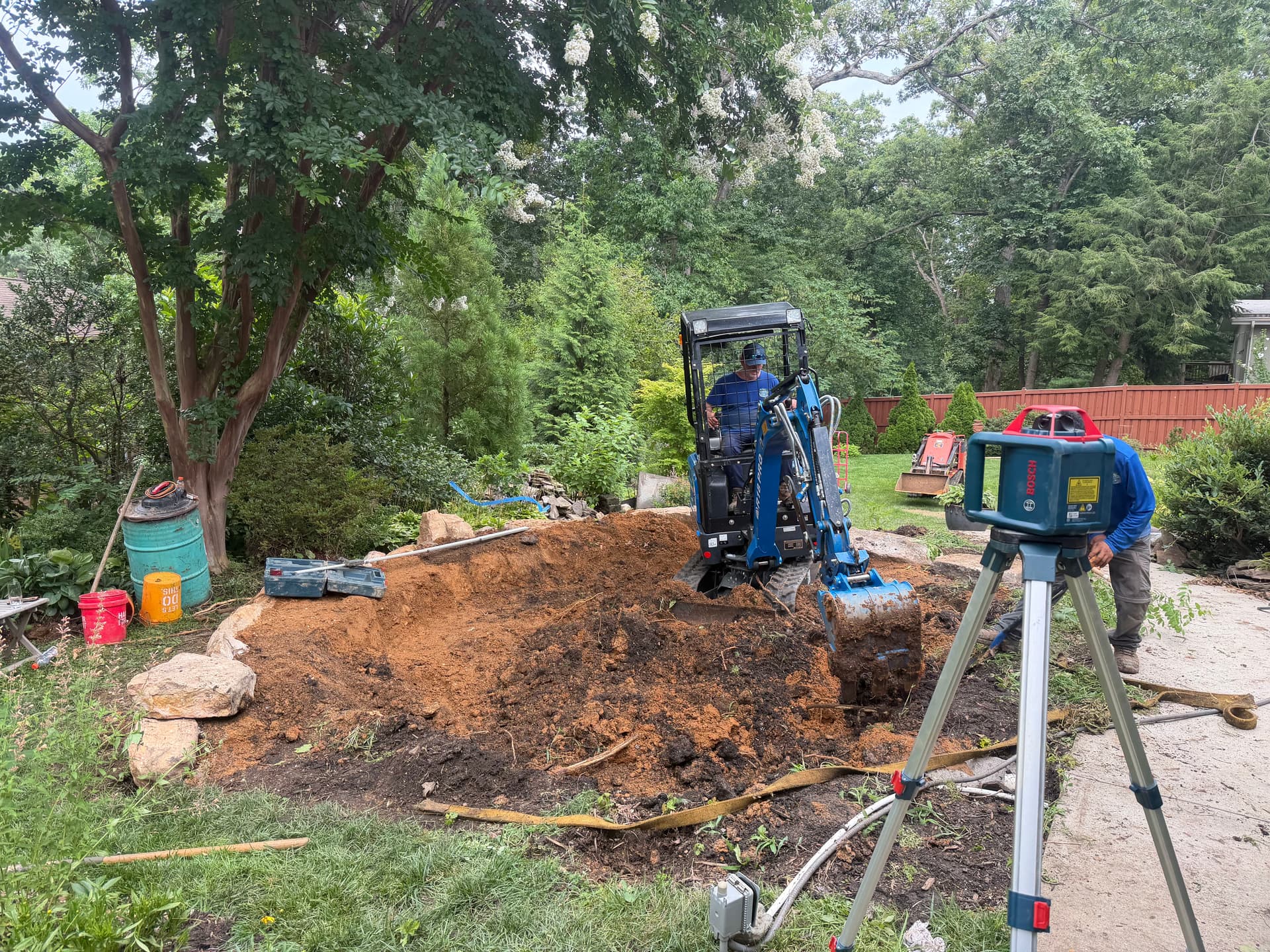 Koi Pond Construction Underway in Alexandria VA image