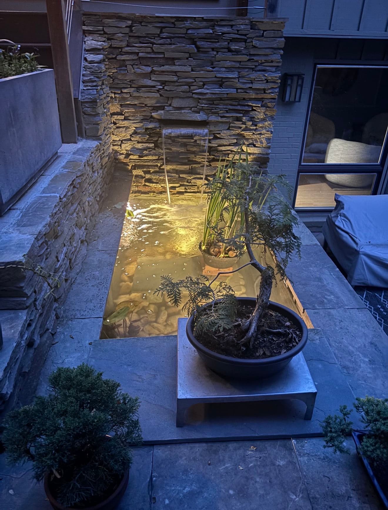 Gallery photos for Koi Pond with Waterfall Wall Built for Alexandria Patio: Image #3