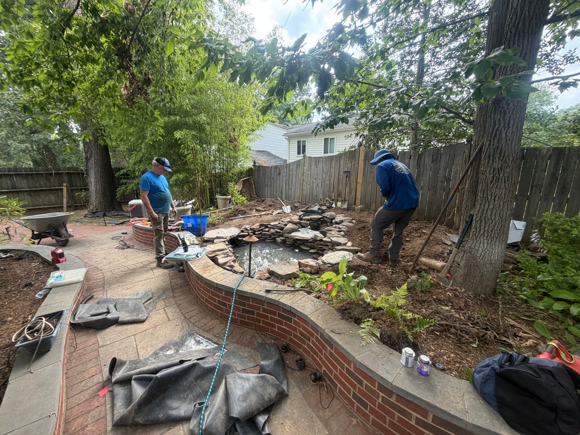 Gallery photos for Custom Pond Build in Progress in Fairfax Virginia: Image #2