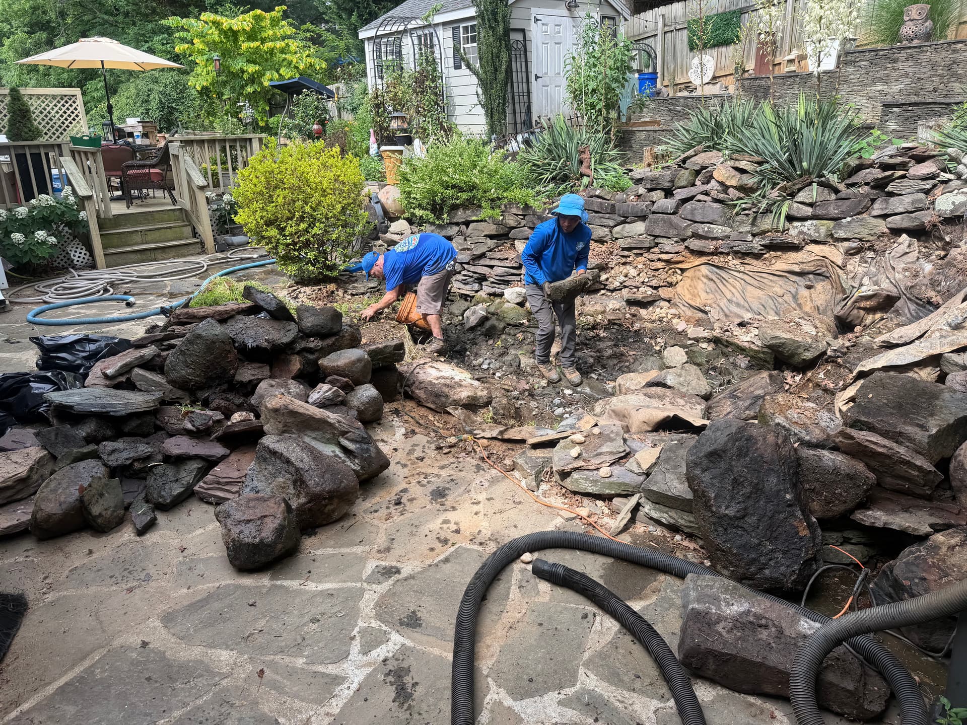 Koi Pond Liner Rebuild Gets Underway in Woodbridge VA image