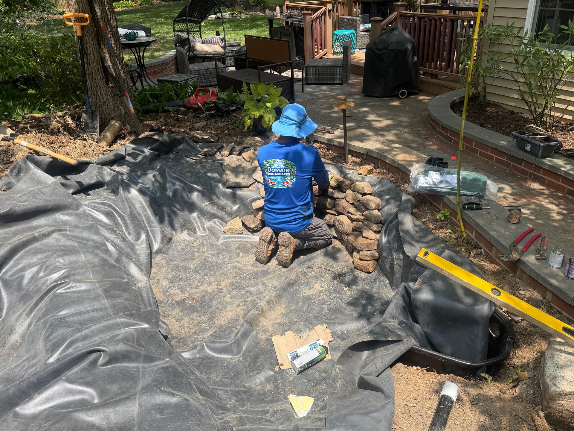 Custom Pond Build in Progress in Fairfax Virginia image
