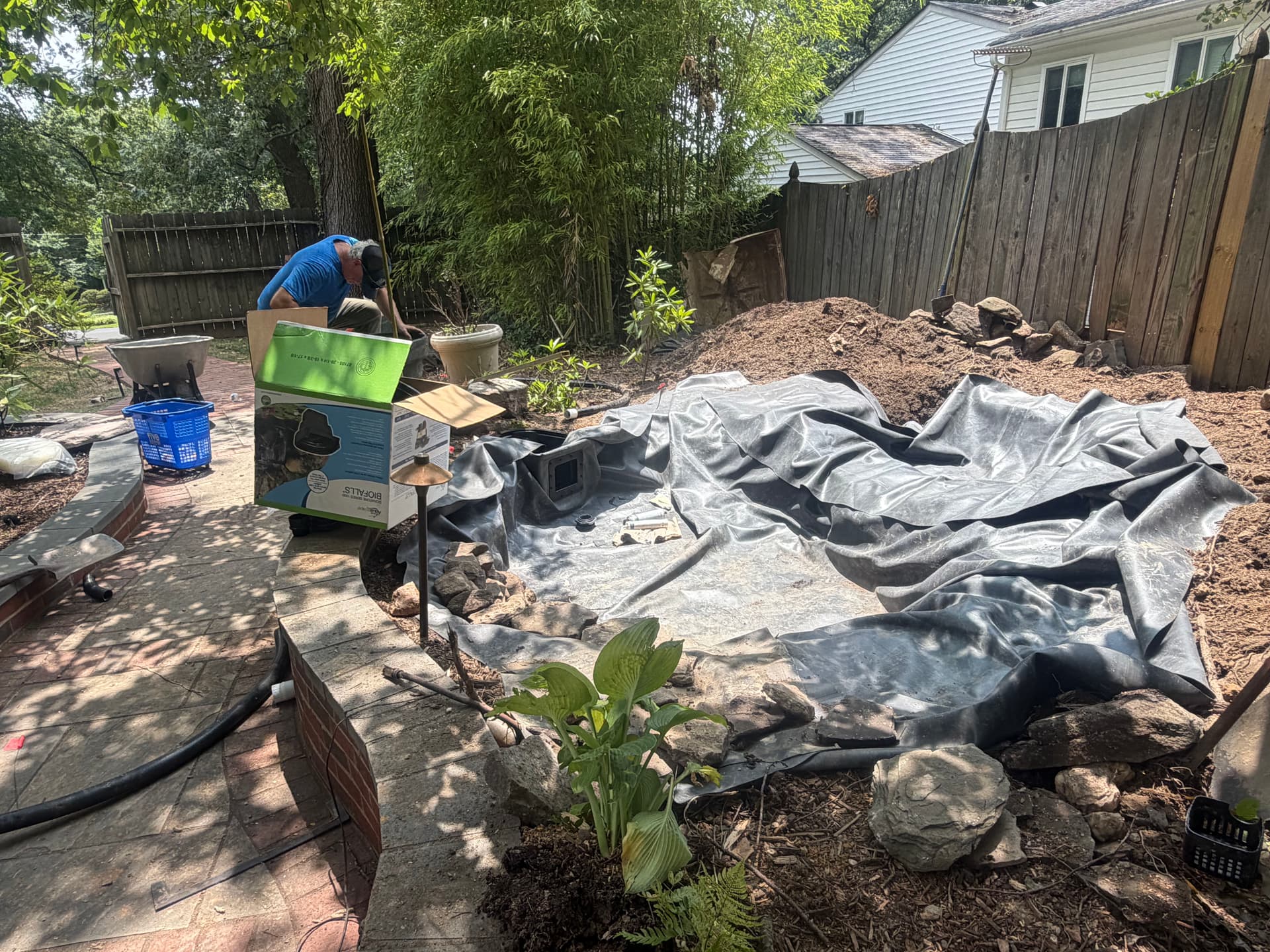 Gallery photos for Custom Pond Build in Progress in Fairfax Virginia: Image #1