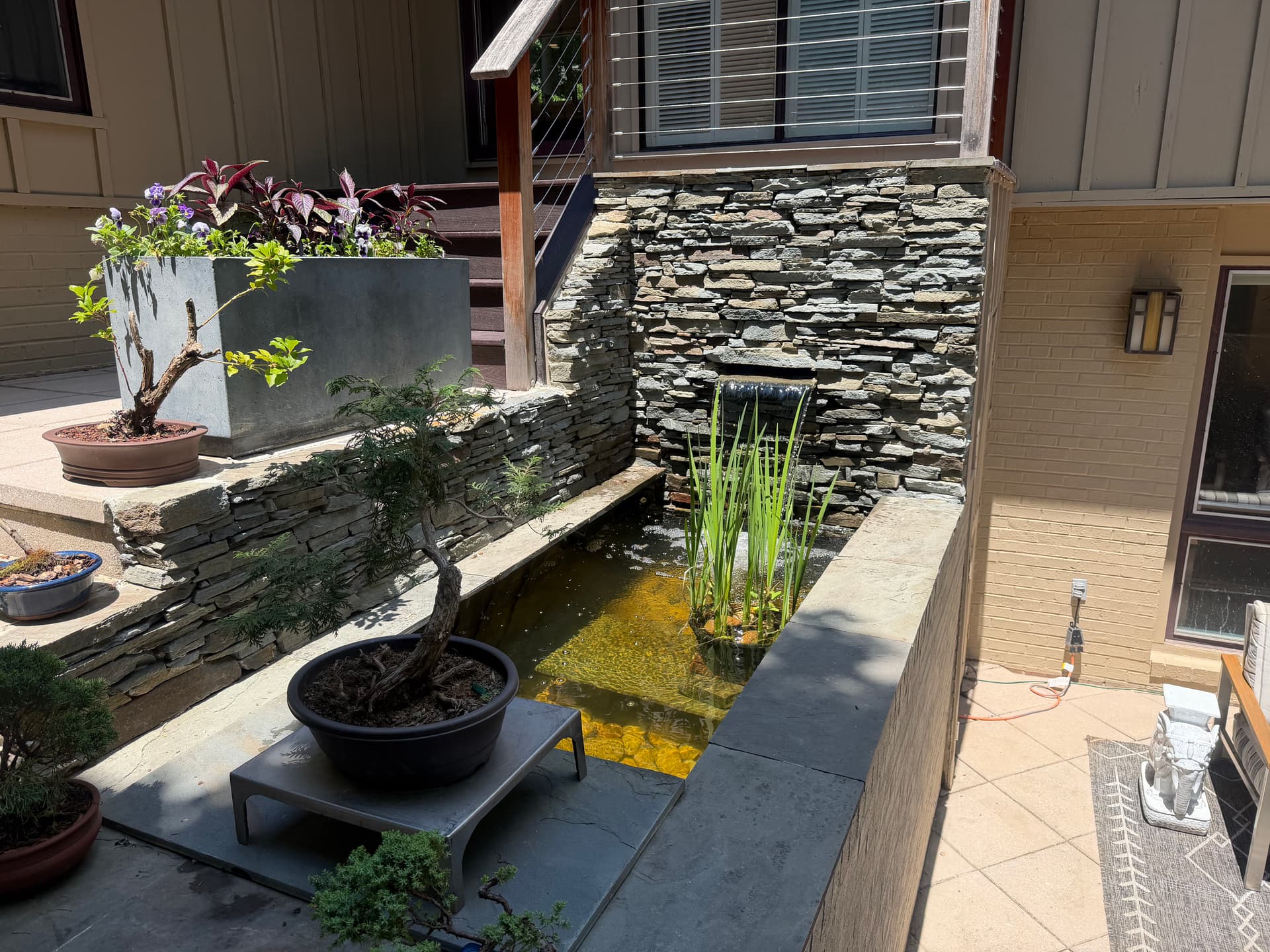 Gallery photos for Koi Pond with Waterfall Wall Built for Alexandria Patio: Image #2